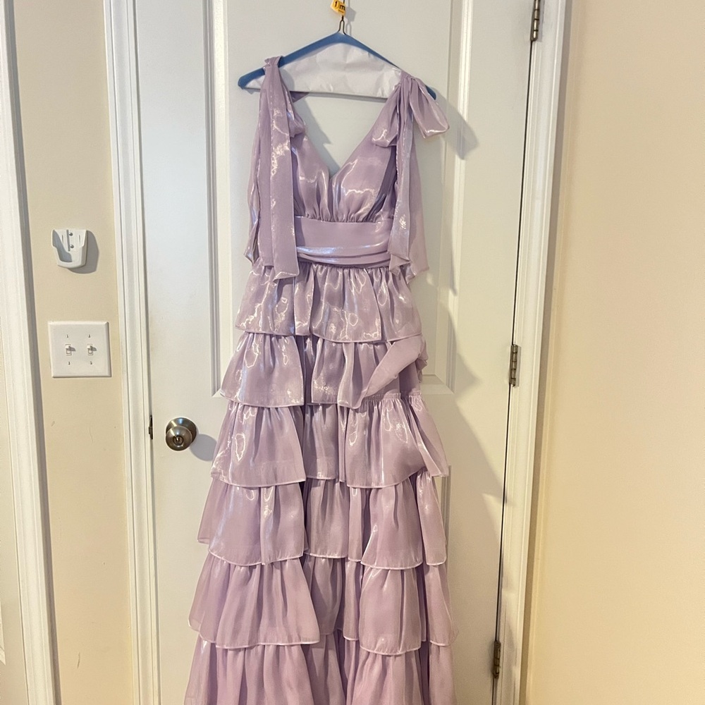 Lavender Tiered Ruffle Dress